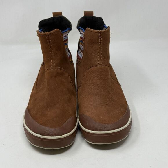 Keen Elsa II Chelsea Boots Womens 8 Brown Nubuck Leather Nordic Aztec Waterproof - Picture 5 of 16